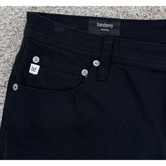 Bandanny Peter Manning Itallian 5-Pocket Pant Mens 33x27 Black Olimpias Sateen - Picture 4 of 13